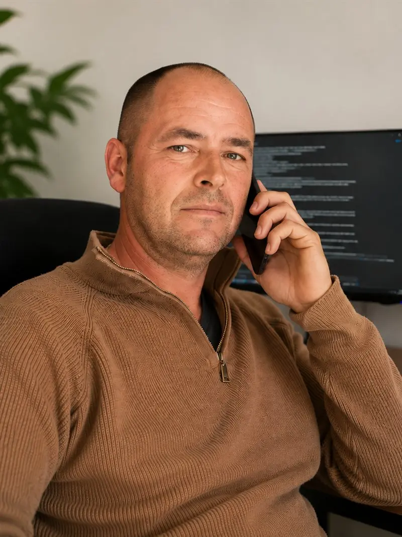 Portretfoto van Patrick tijdens een strategisch gesprek