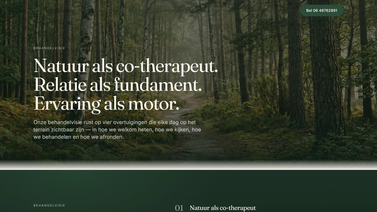 Pagina over de behandelvisie van AgoNatura