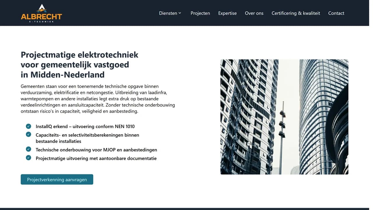 Pagina gericht op gemeenten en projectmatige samenwerking