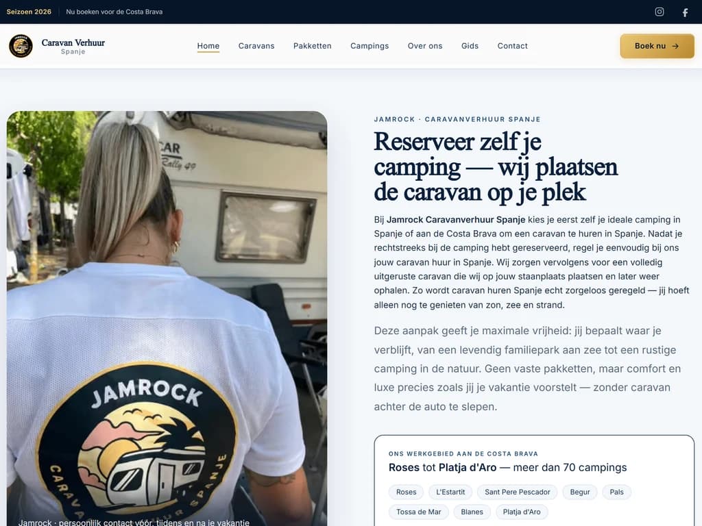 Midsectie van de homepage met aanbod en sfeerbeelden