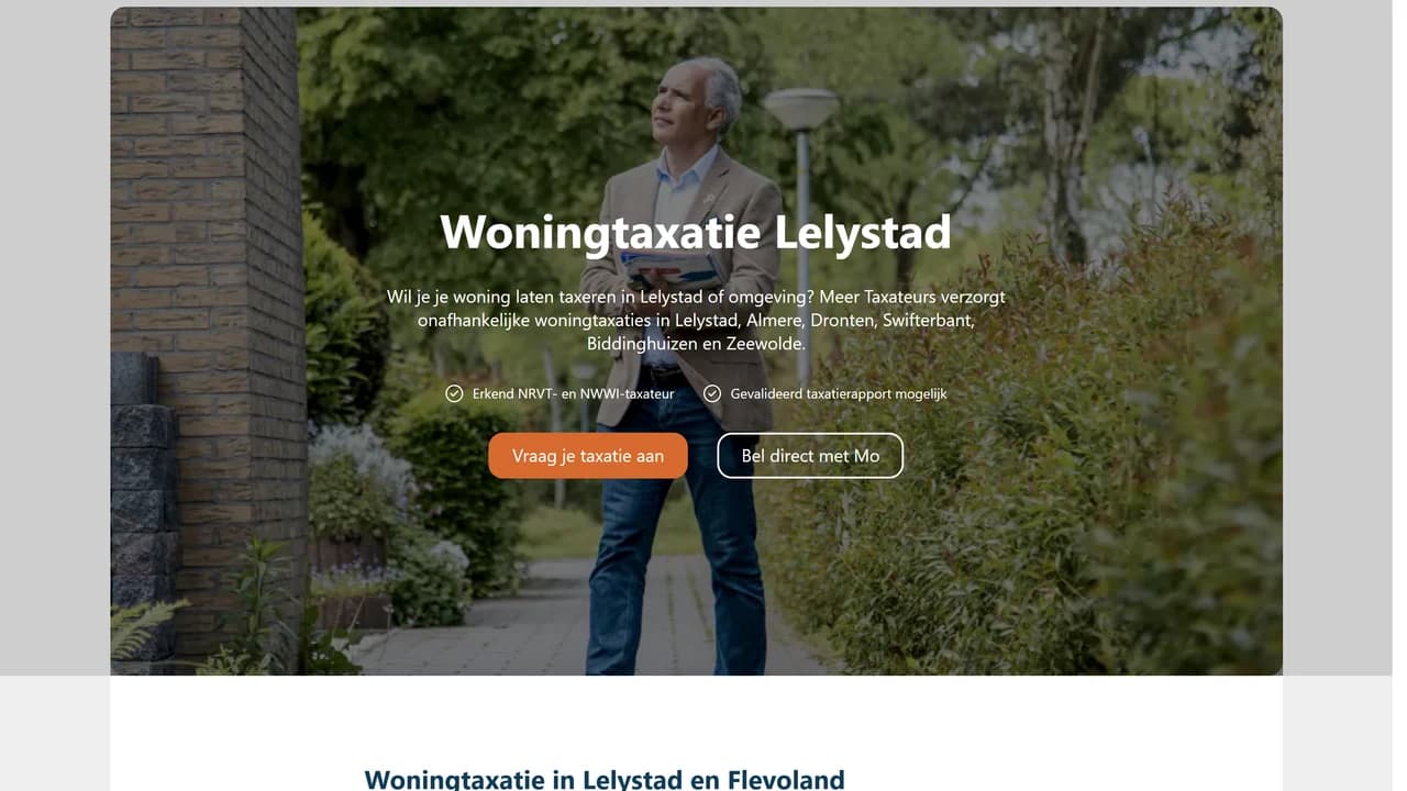 Inhoudelijke pagina over woningtaxatie in Lelystad