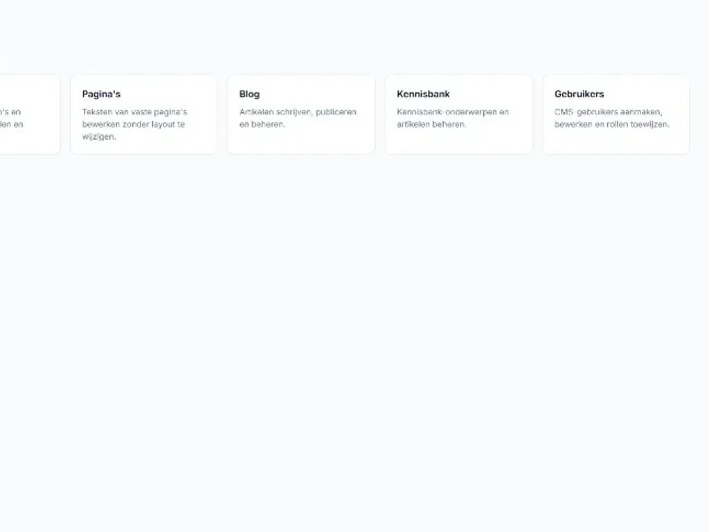 Kennisbankmodule in WebsiteNU Beheer met artikelenstructuur